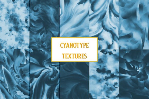 Download 19 Cyanotype Textures - Text Collection