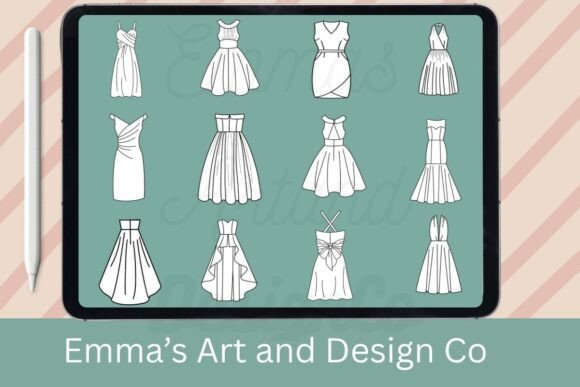 Download 12 Dresses Procreate Brush Set - Premium Resources