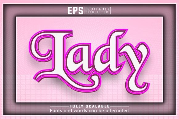 Download Lady  3d -Editable Text Effect - Text Collection