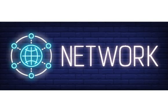 Download Network Neon Text with Global Internet S - Text Collection