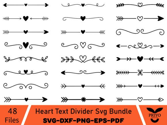 Download Heart Text Divider Svg Bundle - Text Collection