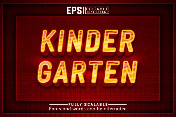 Download KINDER GARTEN 3d -Editable Text Effect - Text Collection
