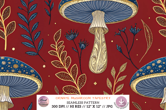 Download Lavish Mushroom Tapestry Pattern - Lavish Collection